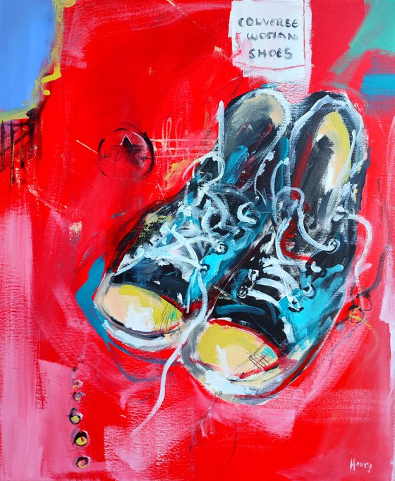 Converse abstract,  acrylic on canvas 60x50cm