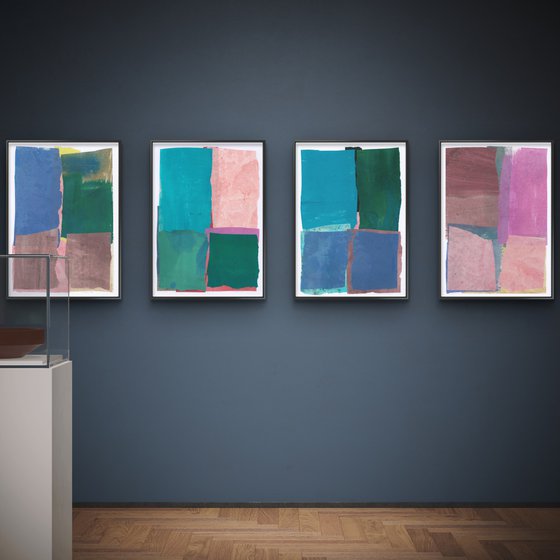 Set of 4 abstract wall art