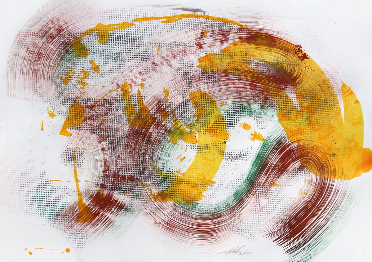 Abstract Acrylic Painting By Anatoliy Menkiv, 33 X 24, #38 Metaphysics Series, Original Artwork