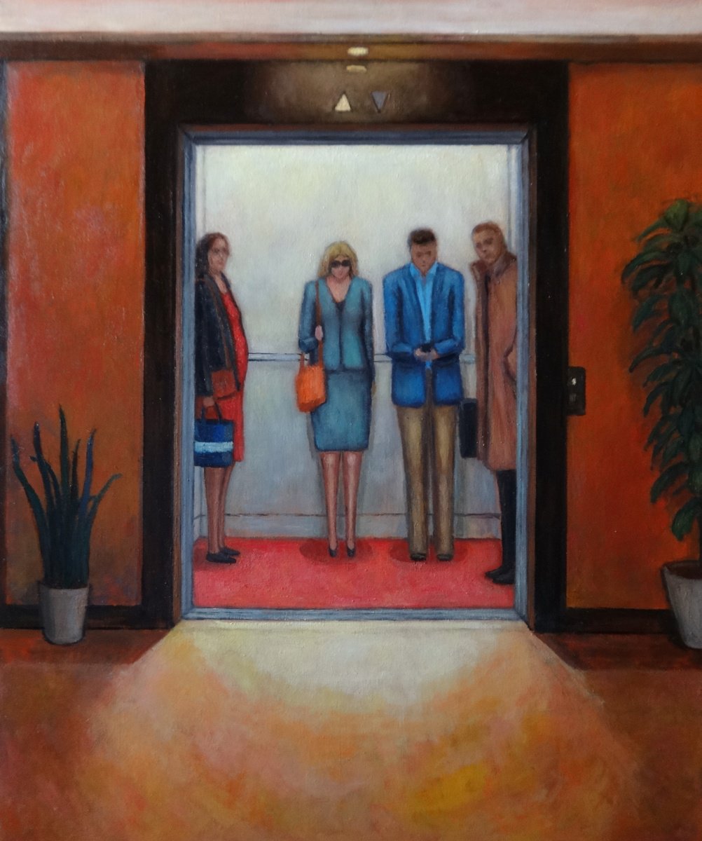 Portrait Oil Painting By Massimiliano Ligabue, 20 X 24", Tenants, Original Artwork