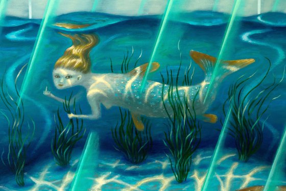 Aquarium with a mermaid