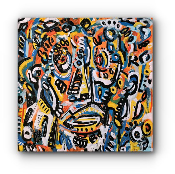 CRAZY FACE 63x63cm