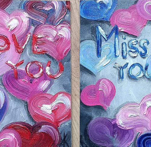 Diptych "Love you, miss you" by Anastasia Kozorez