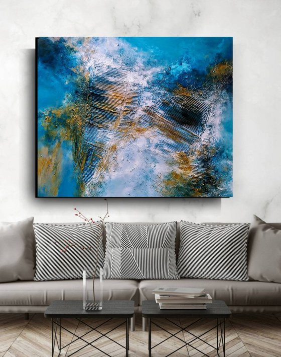 Freedom 120x100cm Abstract Textured Painting