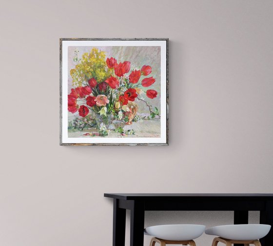Still life with spring flowers