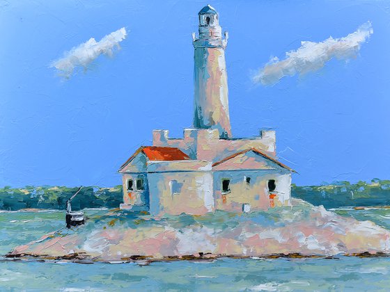 Porter lighthouse in Croatia. Adriatic sea