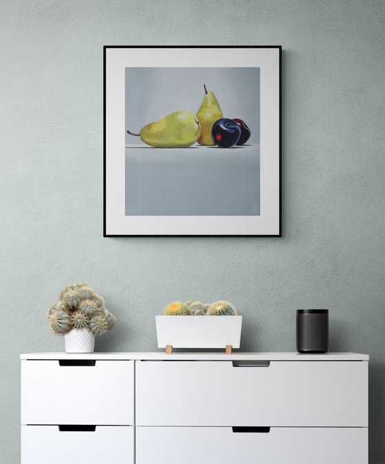 Still Life Pears And Plums