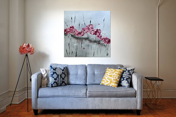 Love Affair - Abstract acrylic painting, Abstract Flowers