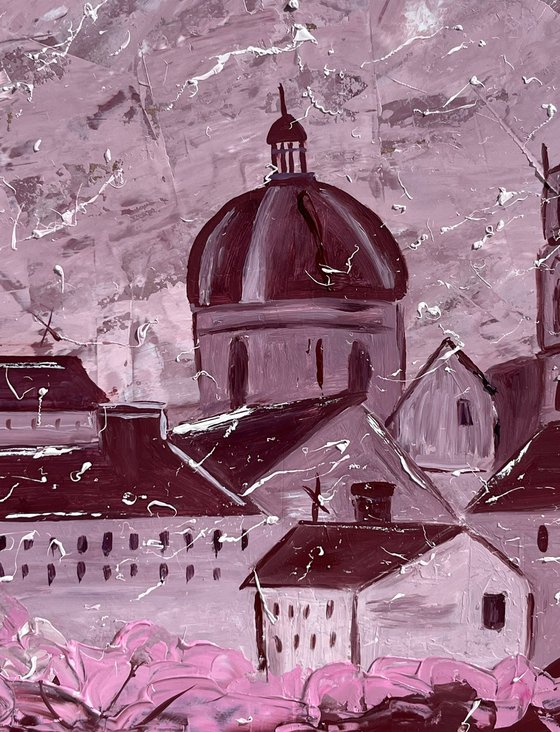 Lviv City Rooftops Painting