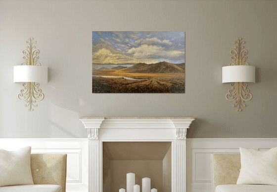Early sunset over the mountains