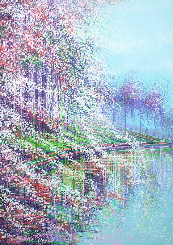 Spring Blossom Trees Reflected