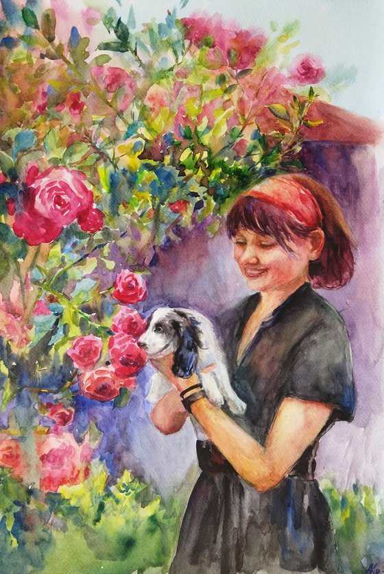 Girl with dog