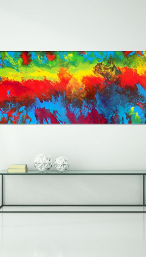 Dance with Colors - Large Modern Abstract Painting - Ready to Hang by Julijana Ravbar