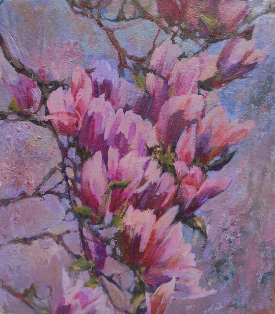 Magnolia-1 - original artwork, oil painting