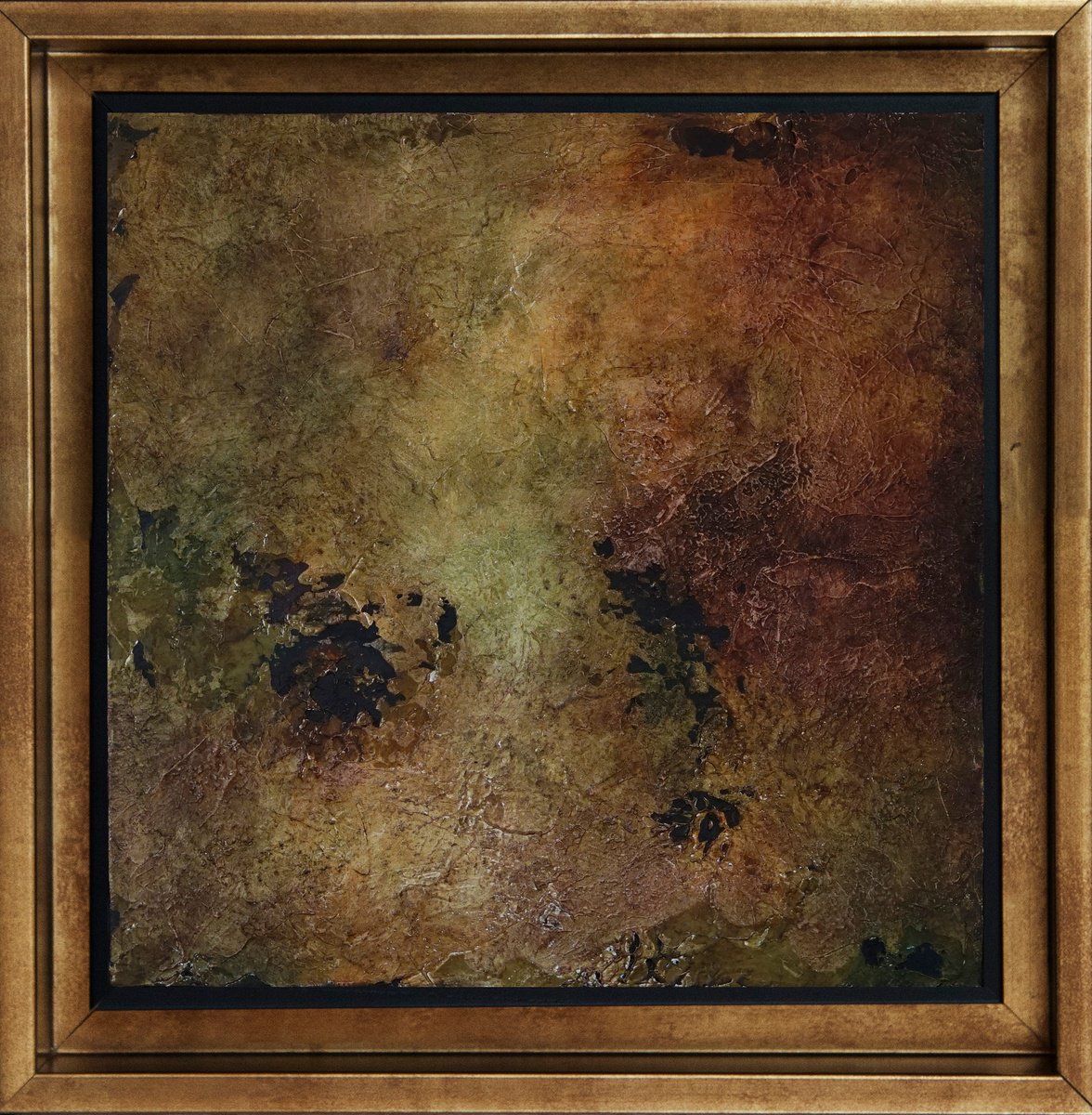 Organic Abstract Oil Painting By Przemek Kret, 15 X 15", Nothing As It Seems, Original Artwork