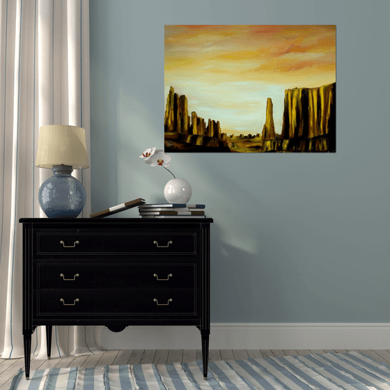 Golden Desert; large deep canvas