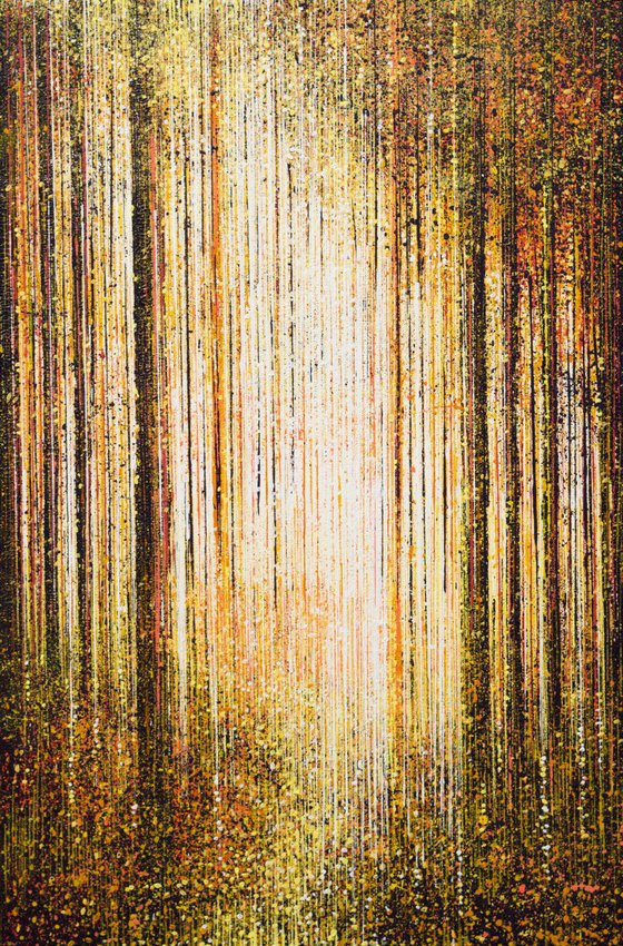 Golden Light Through Trees