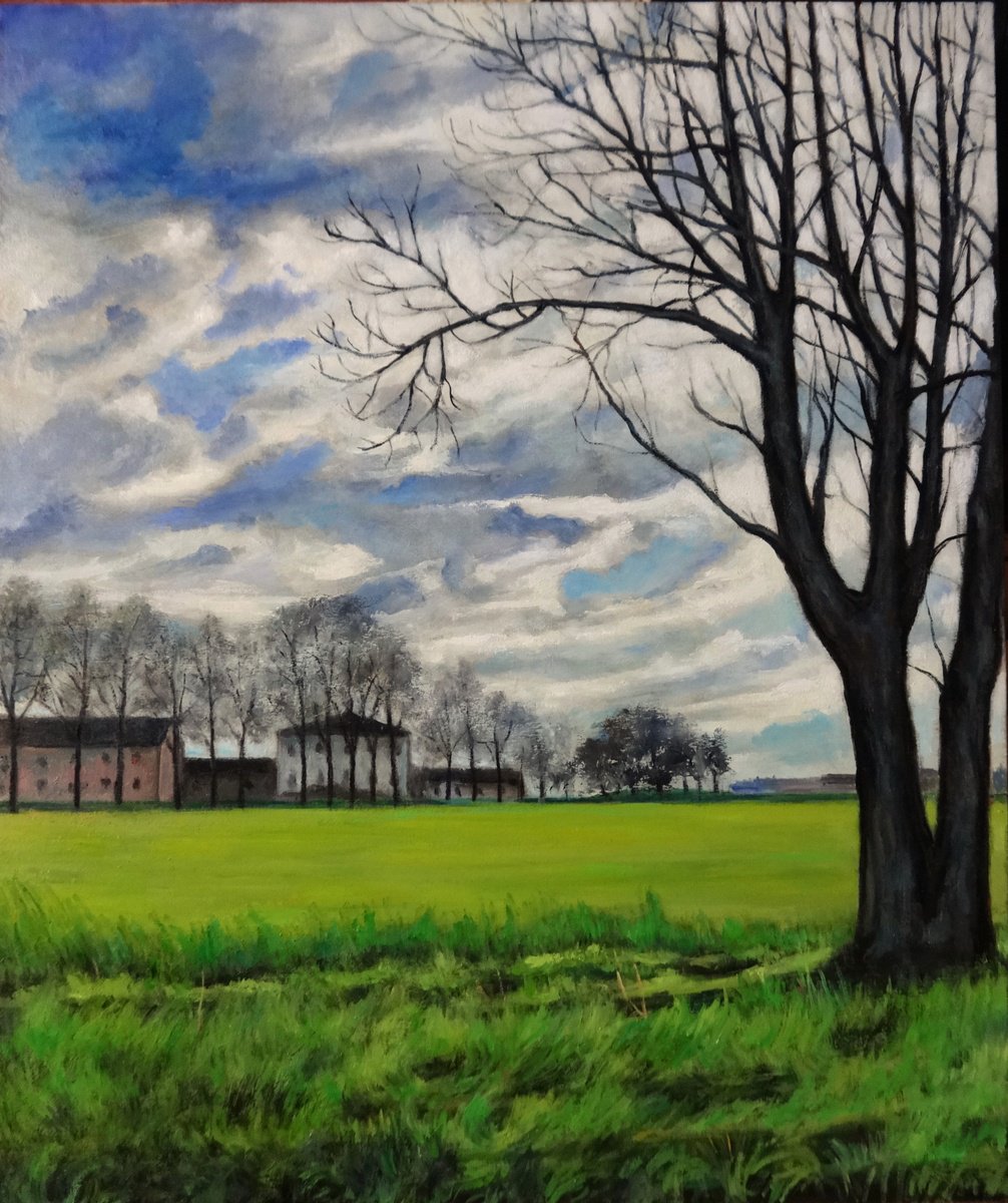 Landscape Oil Painting By Massimiliano Ligabue, 20 X 24", Winter