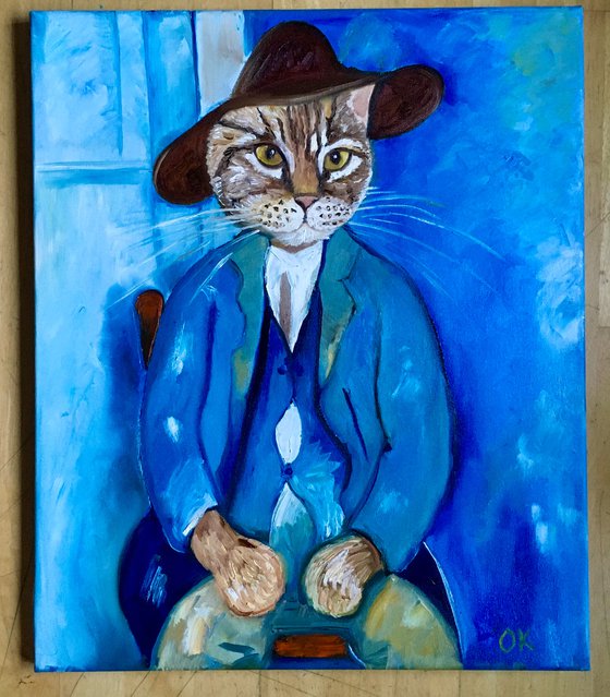 Troy The Cat  Little Peasant  inspired by  portrait  ( 1918) of Amedeo Clemente Modigliani