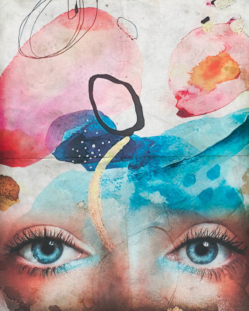 Eyes Vol. 7 - Azure view. Art portrait on canvas by Elmira Namazova