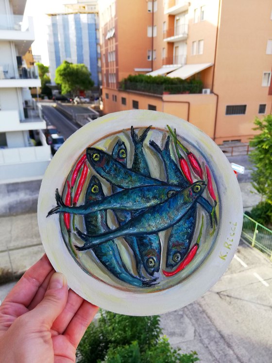 Anchovies in a Plate