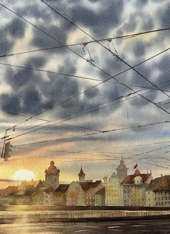 Low sun over the city