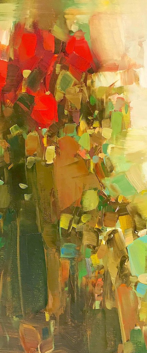 Bouquet of Roses, Oil painting, One of a kind, Handmade artwork by Vahe Yeremyan