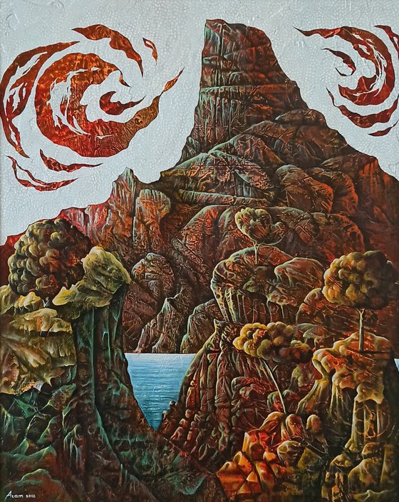 Extinct volcano 65x80cm ,Acrylic/canvas