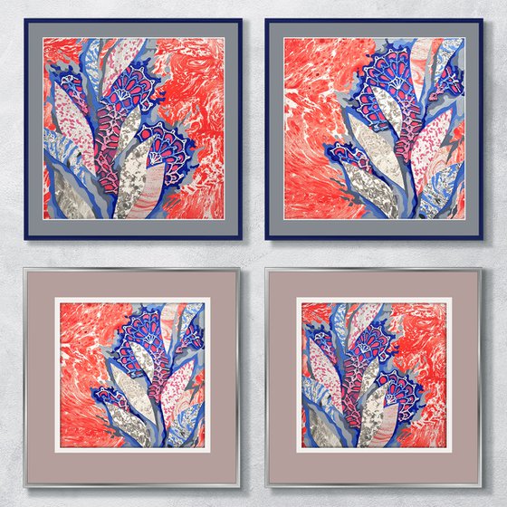 Sunset Oasis, set of 2