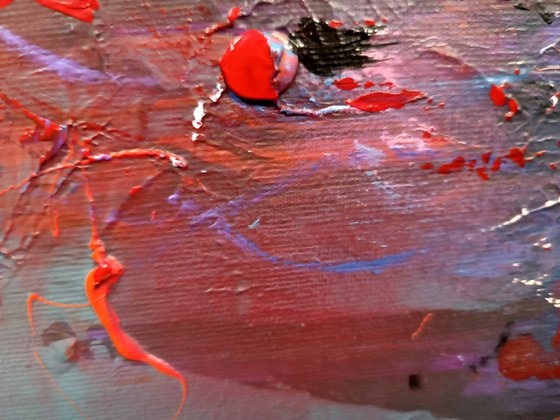 Beautiful velvet reds and purple abstract still life contemporary master O Kloska