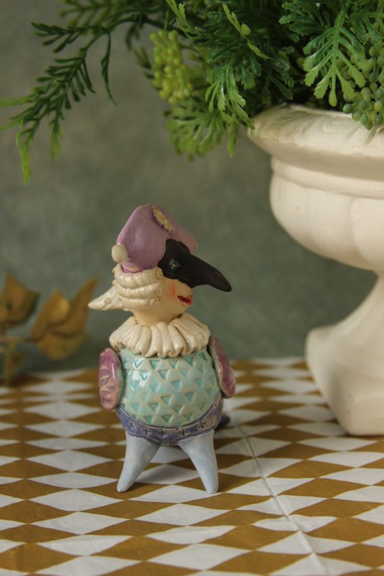 Tiny Nosy Bird. Ceramic sculpture. Offer: Get 3 Pay for 2