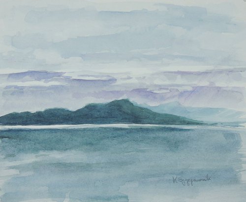 Lac Léman in January by Krystyna Szczepanowski