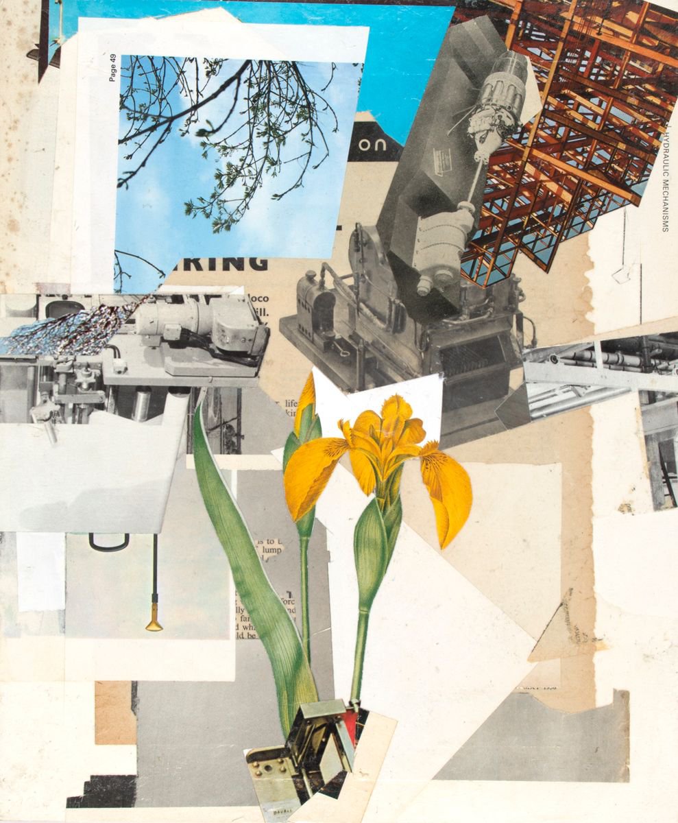 Abstract Collage By Benjamin West, 10 X 12, In The Workshop, Original Artwork