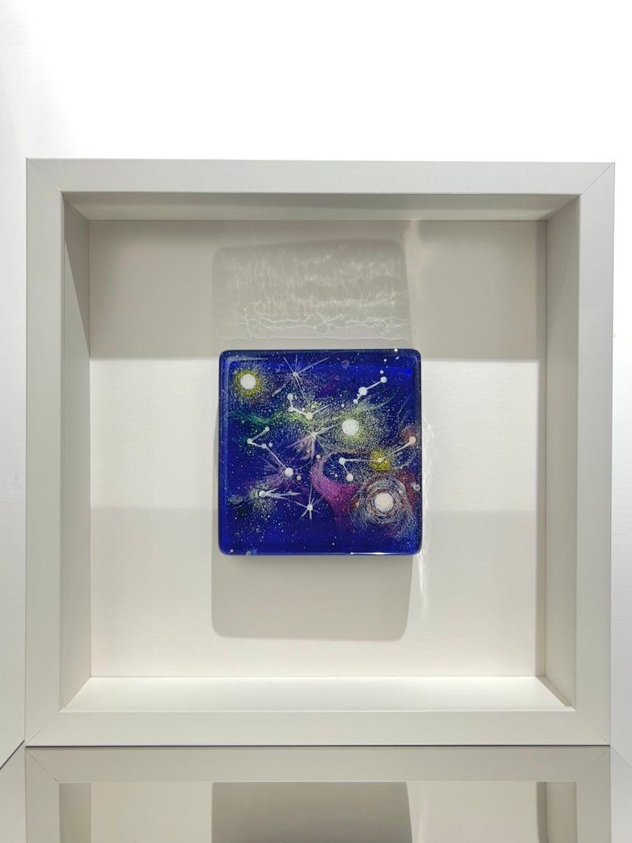 Abstract Landscape Painting By Marjan Fahimi, 10 X 10", A Starry Night-2, Original Artwork