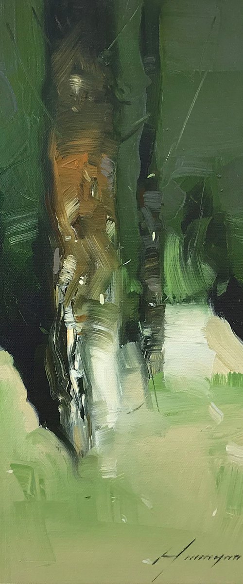 Moon Night, Original oil painting, Handmade artwork, One of a kind by Vahe Yeremyan