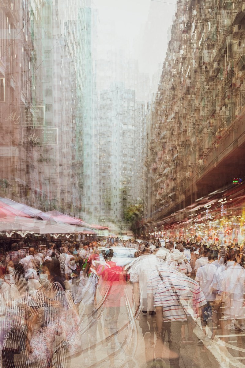 Impressionistic Portrait Photograph By Sergio Capuzzimati, 16 X 24", Shopping At North Point Market, Original Artwork