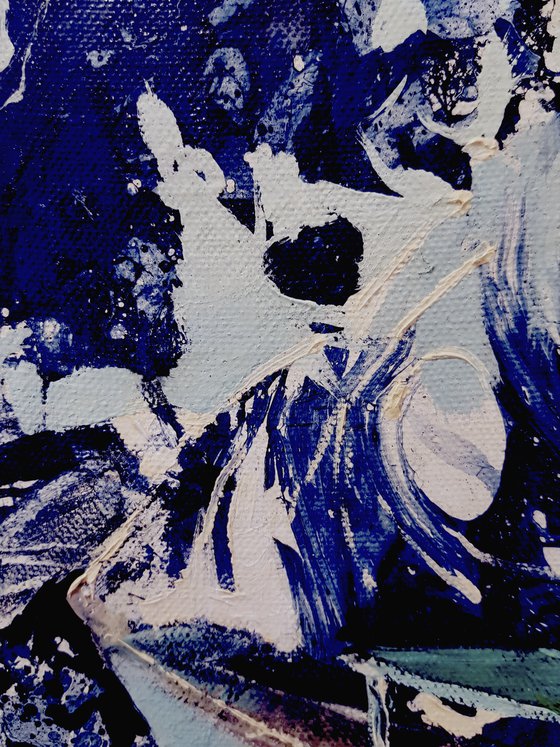 Abstract painting, blue painting