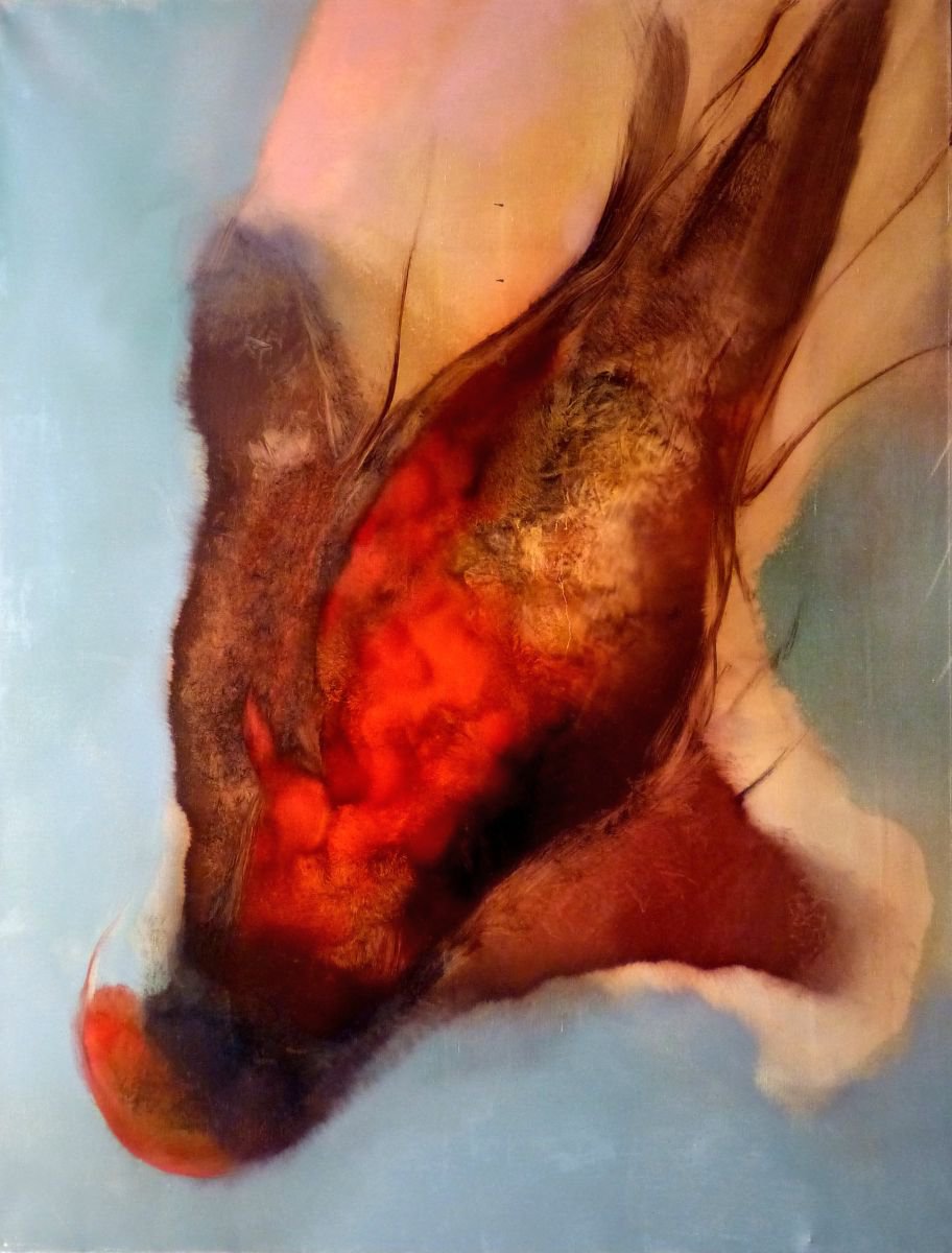 Expressive Animal Oil Painting By Frederic Belaubre, 35 X 46, Oil On Canvas #7 116X89, Original Artwork