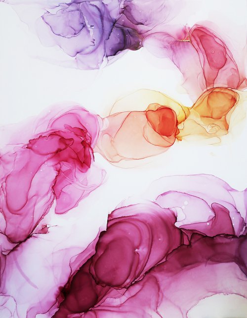 Alcohol Ink abstract painting Pink by Anna Shchapova