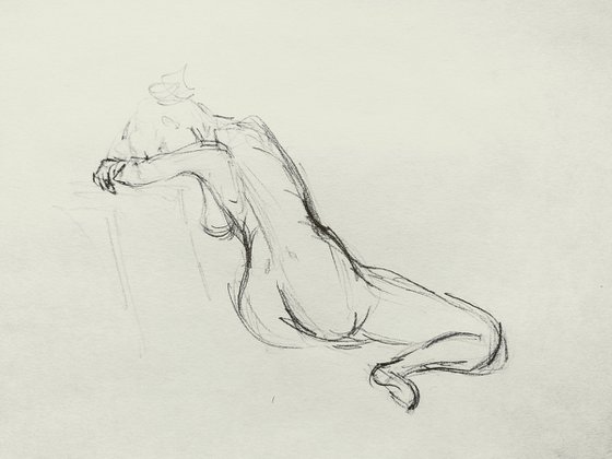 Nude. Original pencil drawing.