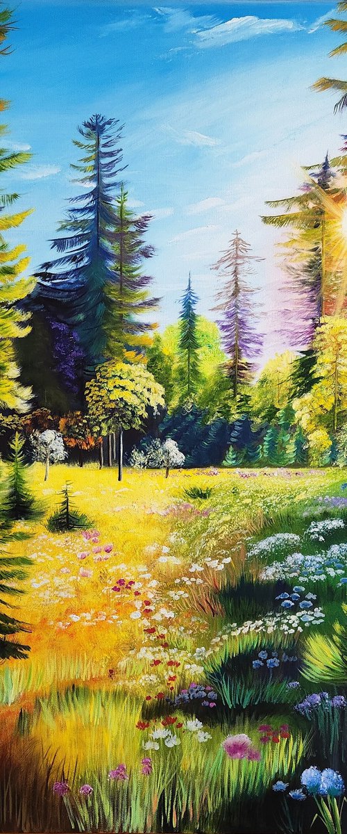 Sunlit Meadow. by Alexandra Tomorskaya/Caramel Art Gallery