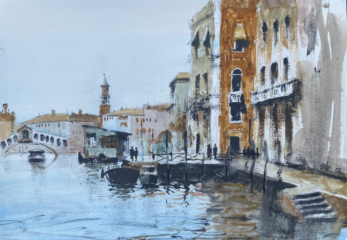 Impressionistic Watercolour , Venezia By Paul Mitchell, 14 X 10, Artwork For Sale On Artfinder