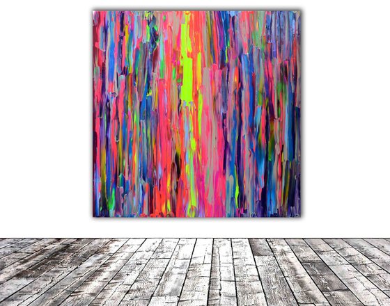 Gypsy Happiness - XL Big Painting, Large Abstract, Large Painting - Ready to Hang, Office Hotel and Restaurant Wall Decoration