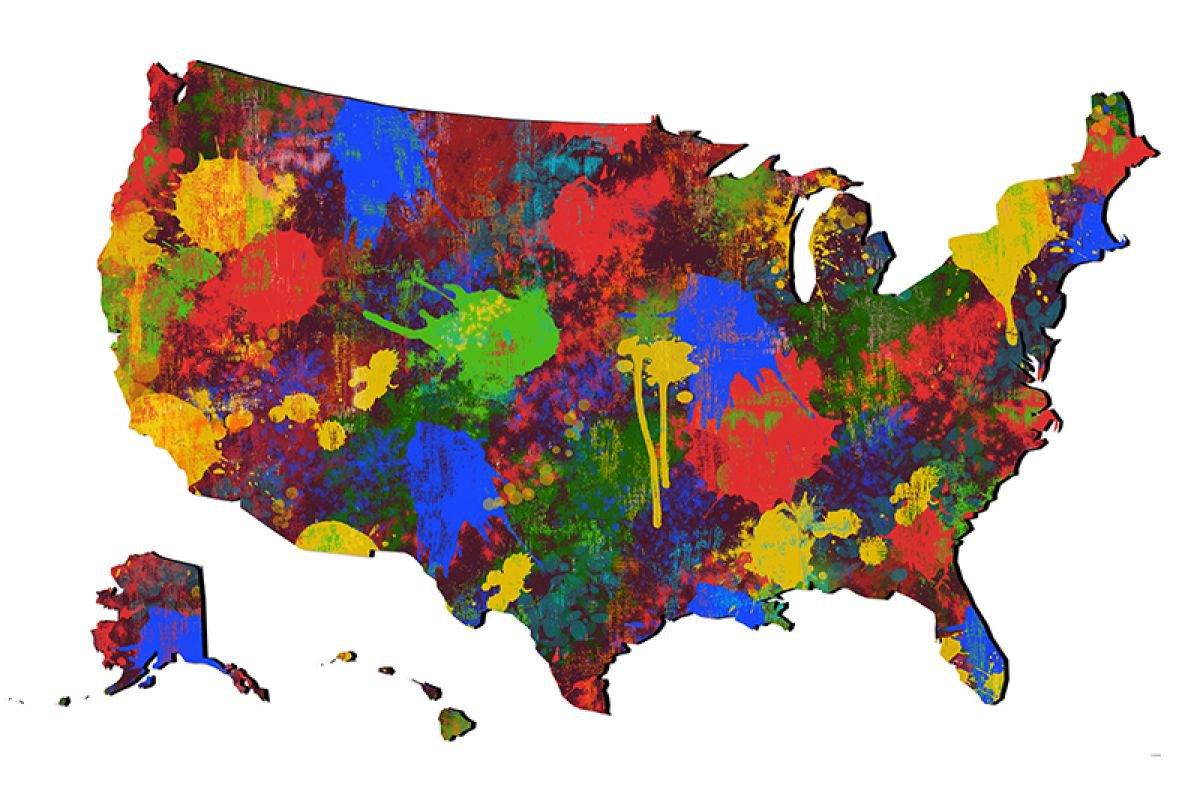 USA Map 7 by Marlene Watson
