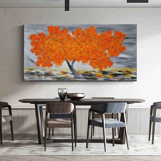 Orange tree,painting,christmas sale was 1200 USD now 795 USD.