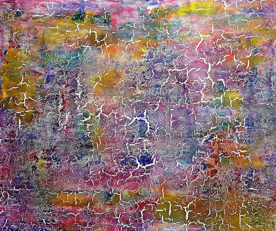 Amour craqué (n.278) - 90 x 75 x 2,50 cm - ready to hang - acrylic painting on stretched canvas
