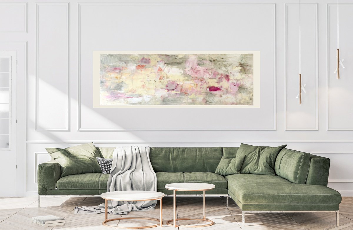 Abstract Acrylic Painting By Davina Nicholas, 57 X 26, Prelude, Original Artwork