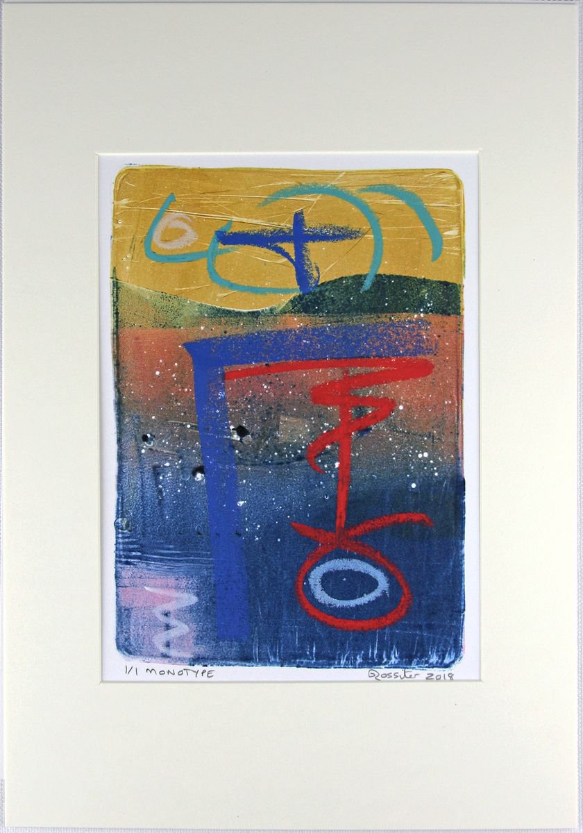 Long Live Rock and Roll Scape - Mounted A4 Original Signed Monotype by Dawn Rossiter