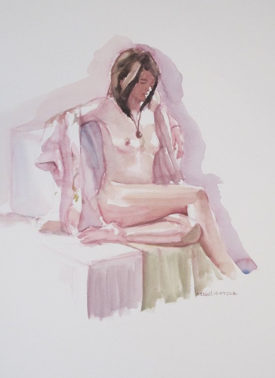 draped female nude