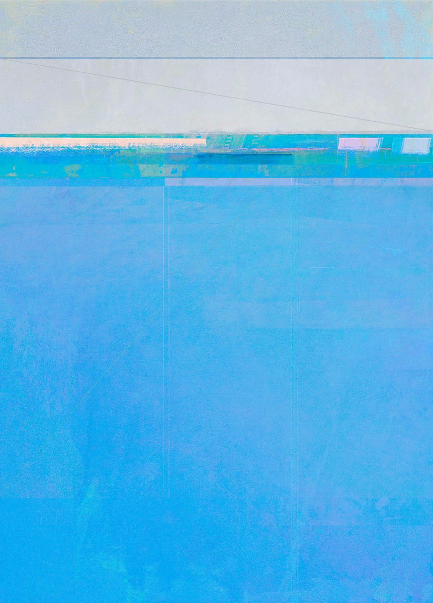 Expressive Abstract Giclee Print By Adrian Bradbury, 17 X 22, Surf Breaking 1, Original Artwork